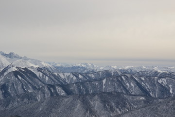 snow covered mountains