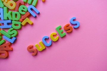 Success concept, with colorful letters.