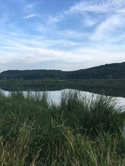 landscape with lake and mountains