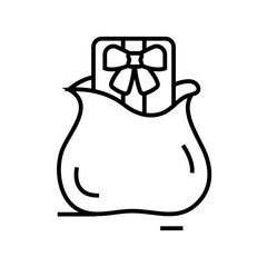 Gift bag line icon, concept sign, outline vector illustration, linear symbol.