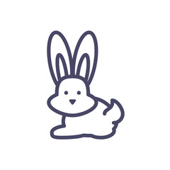 cute rabbit icon, line style design