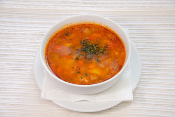 Pork soup with vegetables
