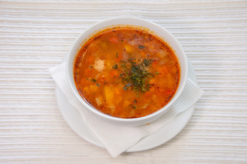 Pork soup with vegetables