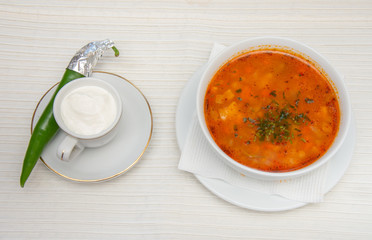 Pork soup with vegetables