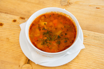 Pork soup with vegetables
