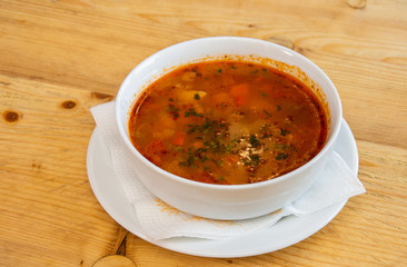 Pork soup with vegetables