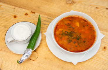 Pork soup with vegetables