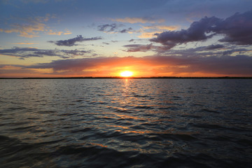 sunset over lake