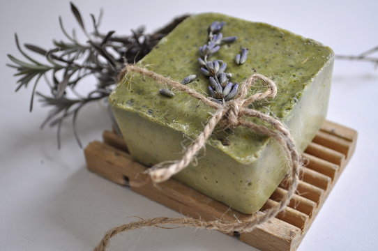 Handmade natural soap with lavender