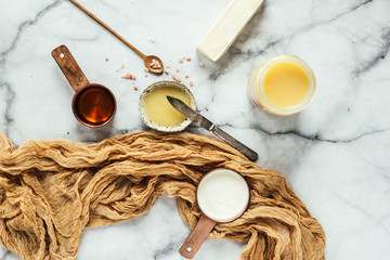 Small bowl of honey butter with ingredients 