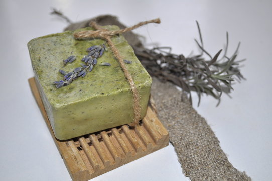 Handmade natural soap with lavender