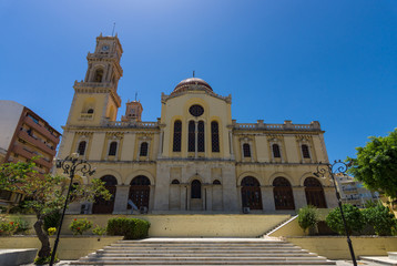 Fototapeta na wymiar Heraklion. Crete. Greece. Agios Minas Cathedral - Greek Orthodox Church. The residence of Archbishop of Crete.