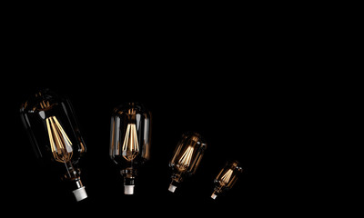 light bulb in the dark 3d rendering