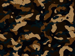 Naklejka premium Full seamless dirty military camouflage skin pattern vector for decor and textile. Army masking design for hunting textile fabric printing and wallpaper. Design for fashion and home design.