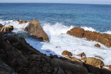 Fototapeta na wymiar rocky and coastal beach 
