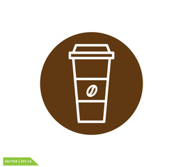 Cup coffee icon vector logo template