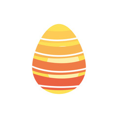 easter egg painted with stripes flat style