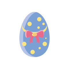 easter egg with yellow dots, flat style icon