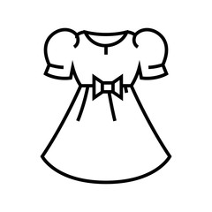 Girl dress line icon, concept sign, outline vector illustration, linear symbol.