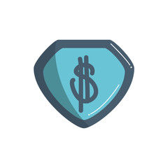 money business financial shield protection color tone and fill