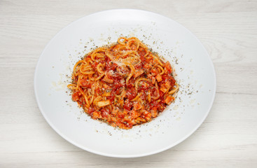 platter with Spaghetti Napoli