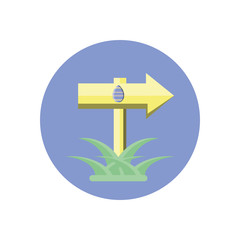 arrow with easter egg icon, block style design