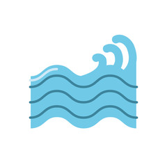 sea waves, flat style icon
