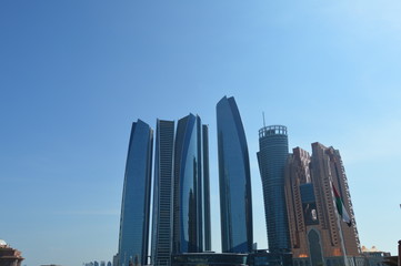 Naklejka premium Etihad towers,a series of five tall buildings and hotel in Abu Dhabi Corniche , UAE