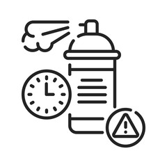 Graffiti bombing black line icon on white background. Extreme sport. Drawings on the walls. Painting prohibited objects. Pictogram for web page, mobile app. UI UX GUI design element.