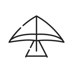 Hang gliding black line icon. Air sport or recreational activity. Pilot flies. Pictogram for web page, mobile app, promo. UI UX GUI design element. Editable stroke.
