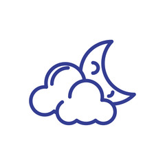 clouds and moon, line style icon