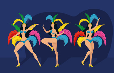 brazil carnival poster with beautiful garotas