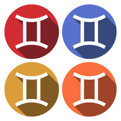 Vector icon of Twins with long shadow effect