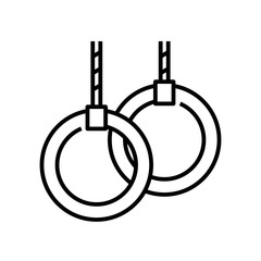 Gymnastics rings line icon, concept sign, outline vector illustration, linear symbol.