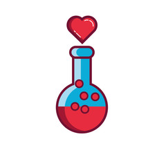 happy valentines day heart in tube test line and fill style