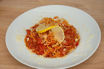 platter with Spaghetti Tono  