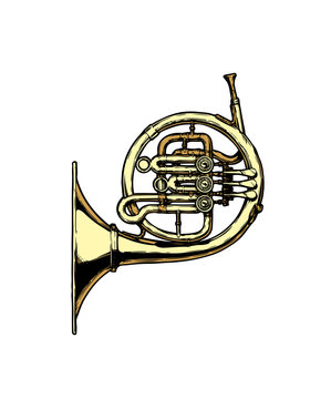 illustration of french horn