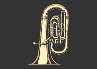 illustration of tuba