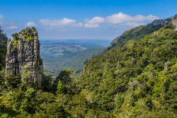 Fototapeta na wymiar The Pinnacle rock a very tall quartzite rock in Sabie Graskop Mpumalanga South Africa