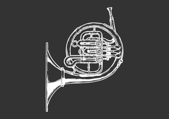 illustration of french horn