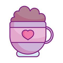 happy valentines day, chocolate cup heart love beverage icon