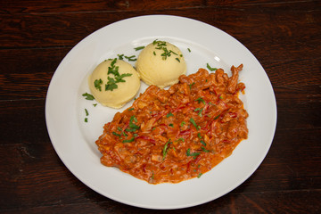 Beef Stroganoff beef recipe with mushrooms and cream.