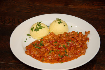 Beef Stroganoff beef recipe with mushrooms and cream.