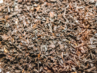 Close-up of black ceylon tea texture.Photography of tea.