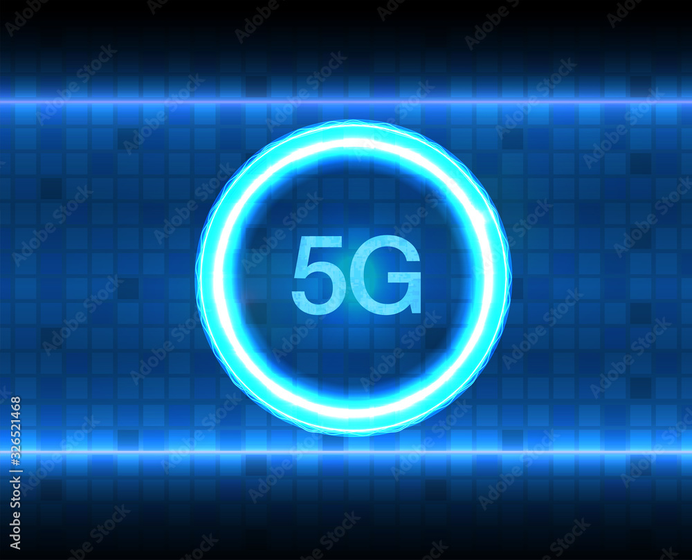 Poster 5g new wireless internet wifi connection. big data binary code flow numbers. global network high spe