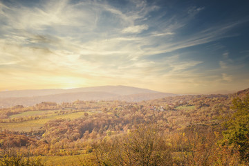 Rolling landscape during autumn