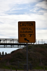 Clearance for bridge sign