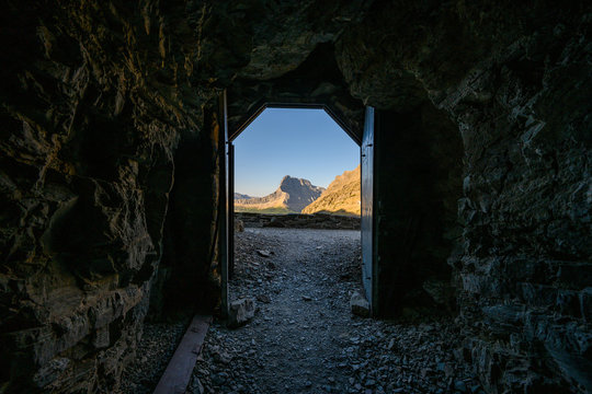 Looking Out Ptarmigan Tunnel To Glacier