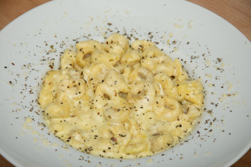 Tortelini dinner pasta dish, italian food, homemade