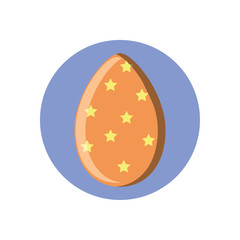easter egg with stars design, block style